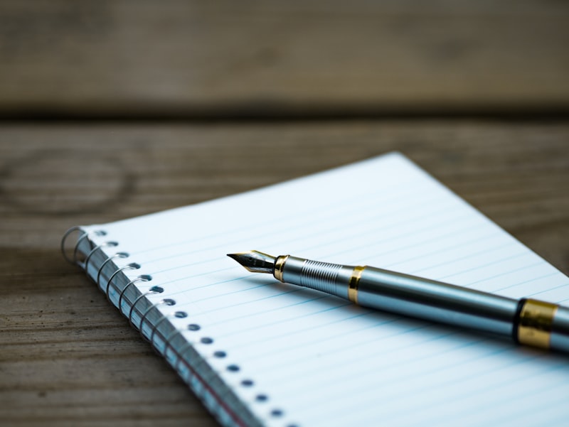 Fountain pen writing an article